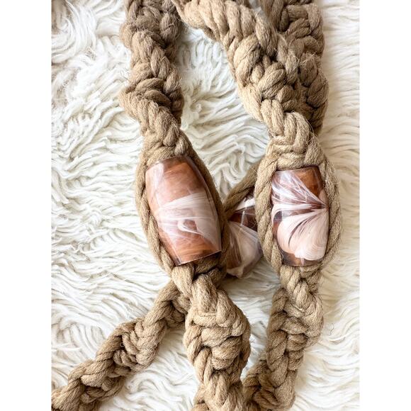 Vintage 70's Macrame Hanging Towel Holder - Picture 2 of 8